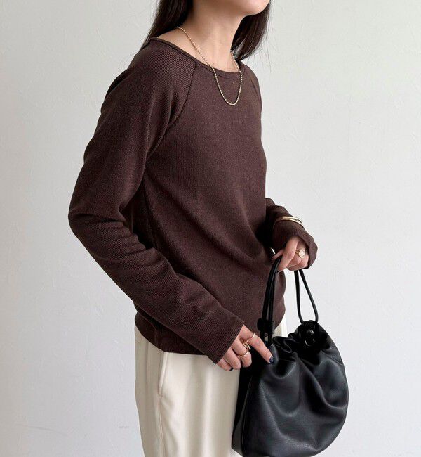 fredy emue「ラメテレコボートネックプルオーバー」|Tシャツ・カットソー|