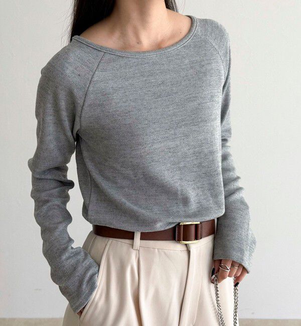 fredy emue「ラメテレコボートネックプルオーバー」|Tシャツ・カットソー|