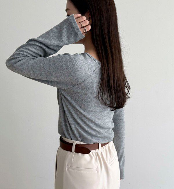 fredy emue「ラメテレコボートネックプルオーバー」|Tシャツ・カットソー|