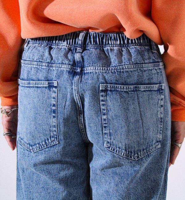 GLOSTER「【シーズンレス/UNISEX】ケミカルウォッシュ ワイドデニムイージーパンツ」|デニム|