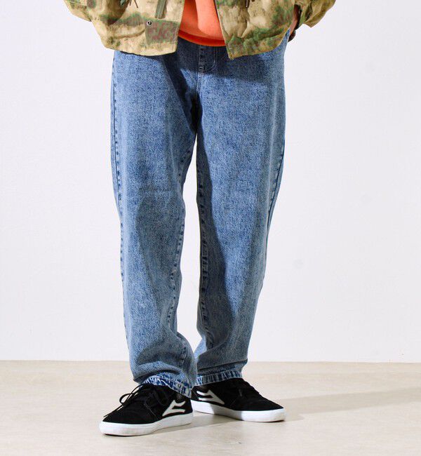 GLOSTER「【シーズンレス/UNISEX】ケミカルウォッシュ ワイドデニムイージーパンツ」|デニム|