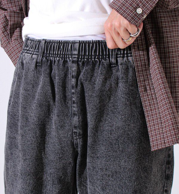 GLOSTER「【シーズンレス/UNISEX】ケミカルウォッシュ ワイドデニムイージーパンツ」|デニム|