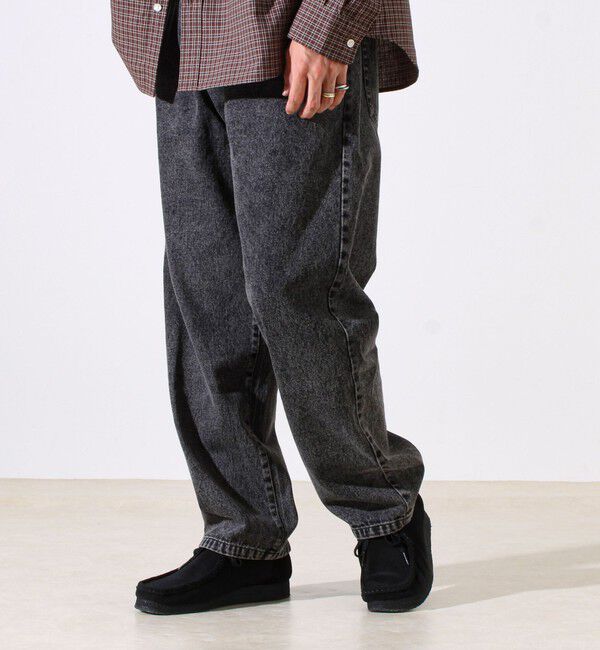 GLOSTER「【シーズンレス/UNISEX】ケミカルウォッシュ ワイドデニムイージーパンツ」|デニム|