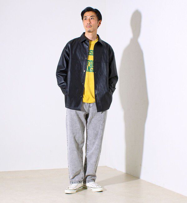 GLOSTER「【シーズンレス/UNISEX】ケミカルウォッシュ ワイドデニムイージーパンツ」|デニム|