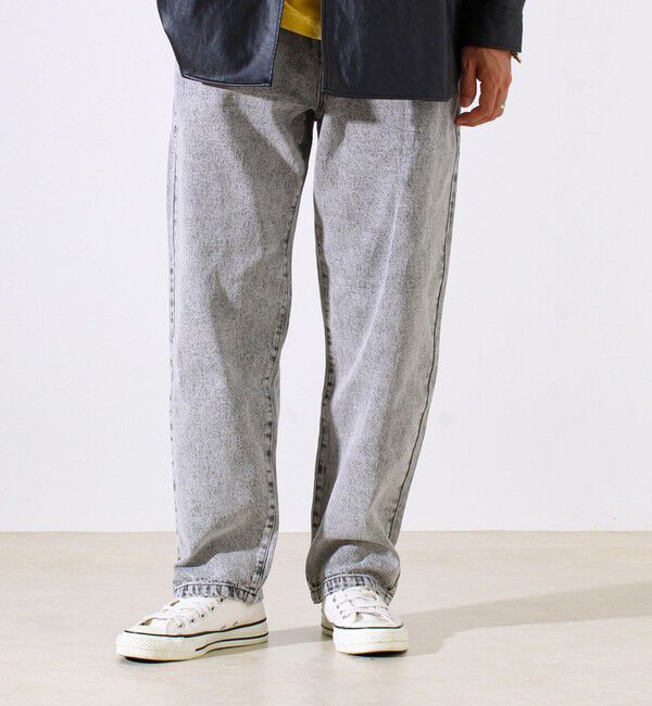 GLOSTER「【シーズンレス/UNISEX】ケミカルウォッシュ ワイドデニムイージーパンツ」|デニム|