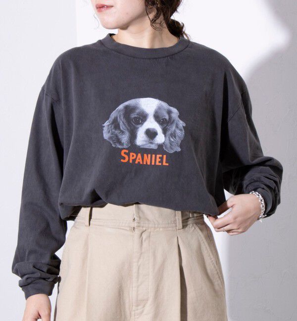 GLOSTER「【人気シリーズ】【DOG&CAT】犬猫ピグメント クルーネックロンT」|Tシャツ・カットソー|