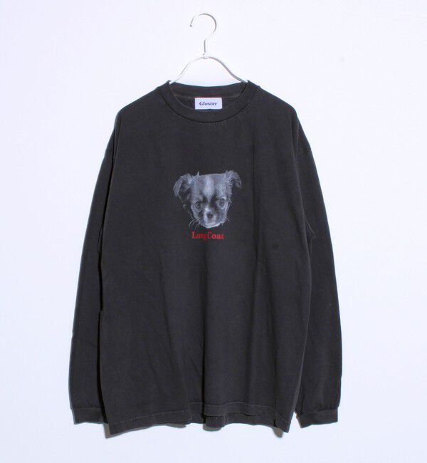 GLOSTER「【人気シリーズ】【DOG&CAT】犬猫ピグメント クルーネックロンT」|Tシャツ・カットソー|