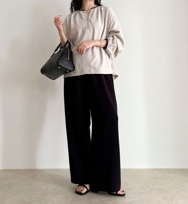 fredy emue「起毛パイピングギャザーブラウス」|シャツ・ブラウス|