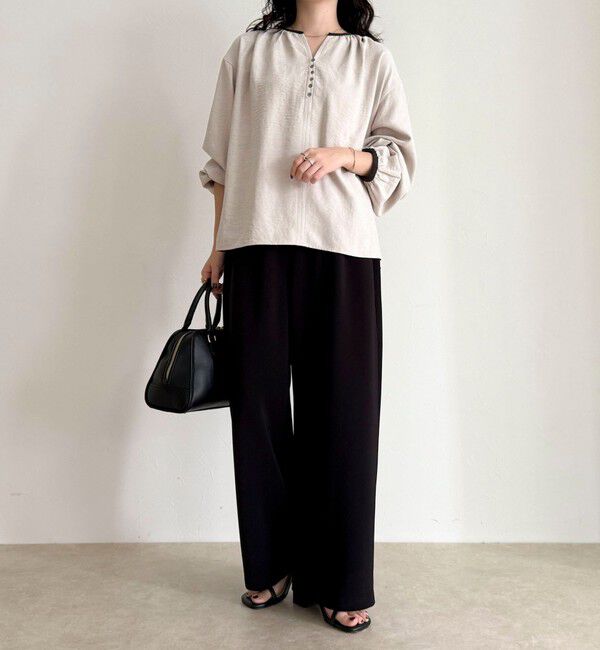 fredy emue「起毛パイピングギャザーブラウス」|シャツ・ブラウス|