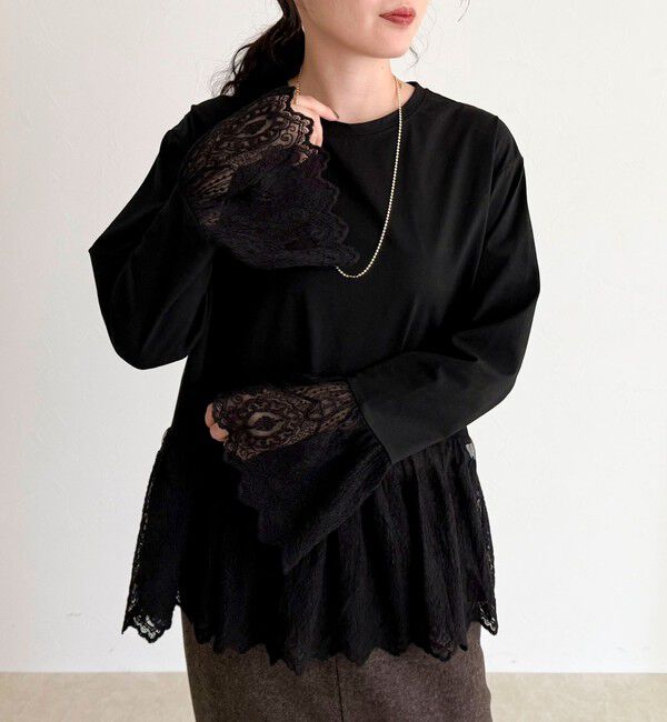 fredy emue「レースドッキングロンTシャツ」|Tシャツ・カットソー|