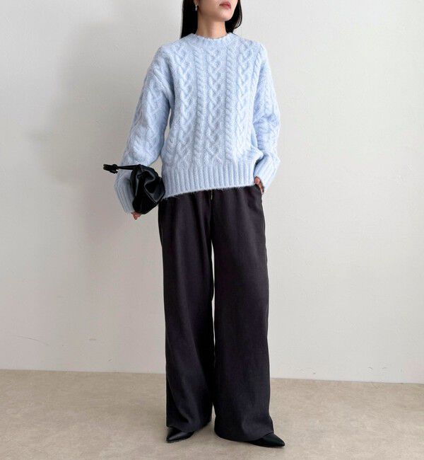 fredy emue「ふわふわ柄編みニットプルオーバー」|ニット・セーター|