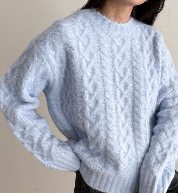 fredy emue「ふわふわ柄編みニットプルオーバー」|ニット・セーター|