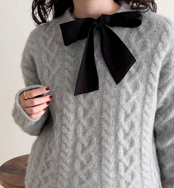 fredy emue「ふわふわ柄編みニットプルオーバー」|ニット・セーター|