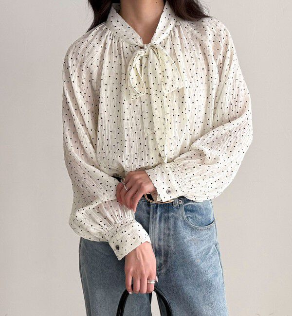 fredy emue「ハートドットボウタイブラウス」|シャツ・ブラウス|