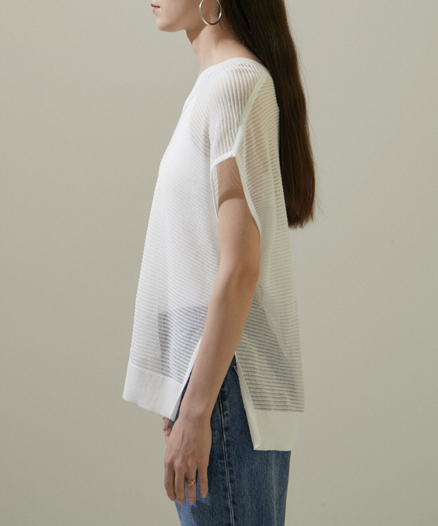 SALON adam et rope'「透かし編み2WAYメッシュプルオーバー【洗える】」|ニット・セーター|