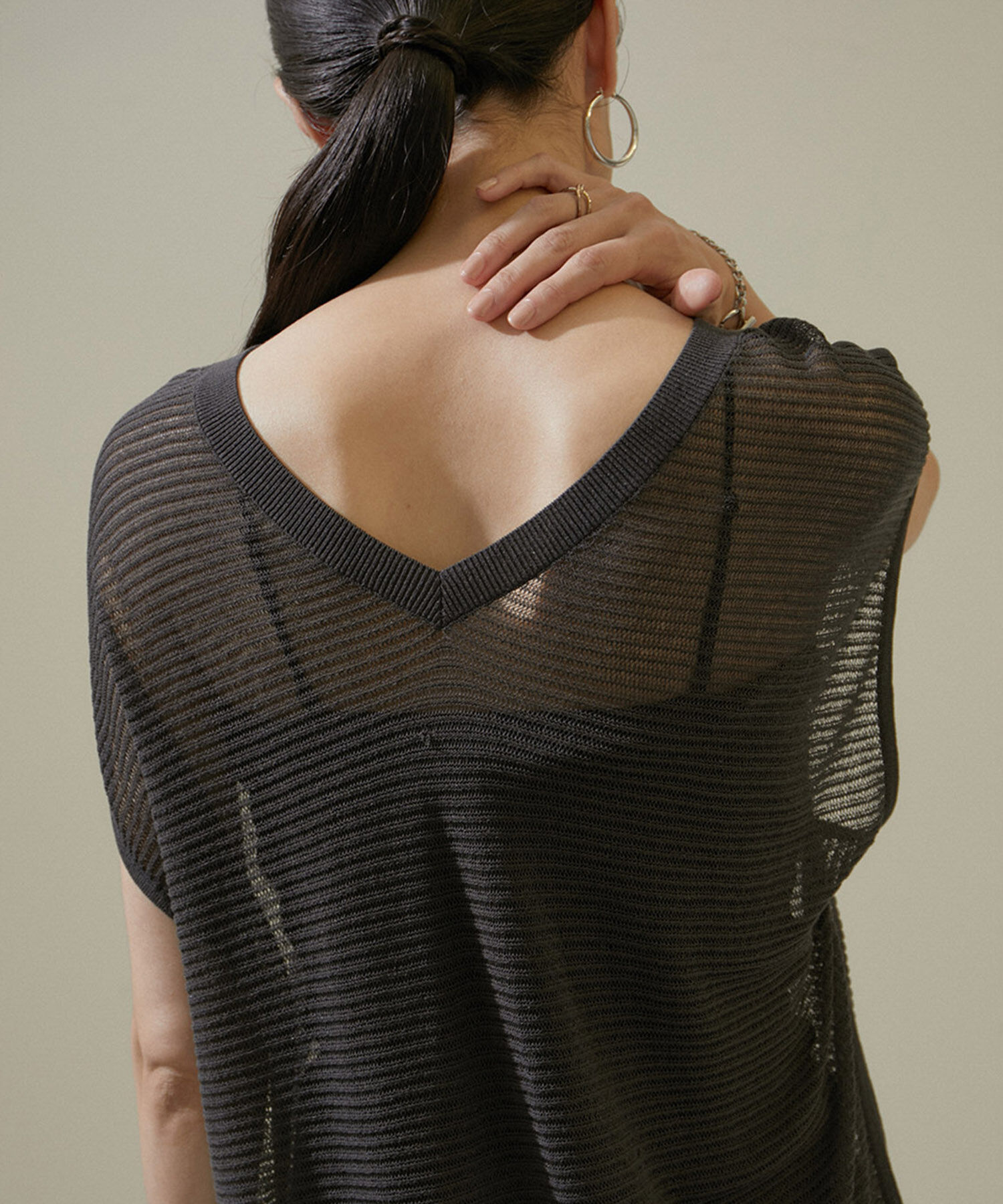 SALON adam et rope'「透かし編み2WAYメッシュプルオーバー【洗える】」|ニット・セーター|