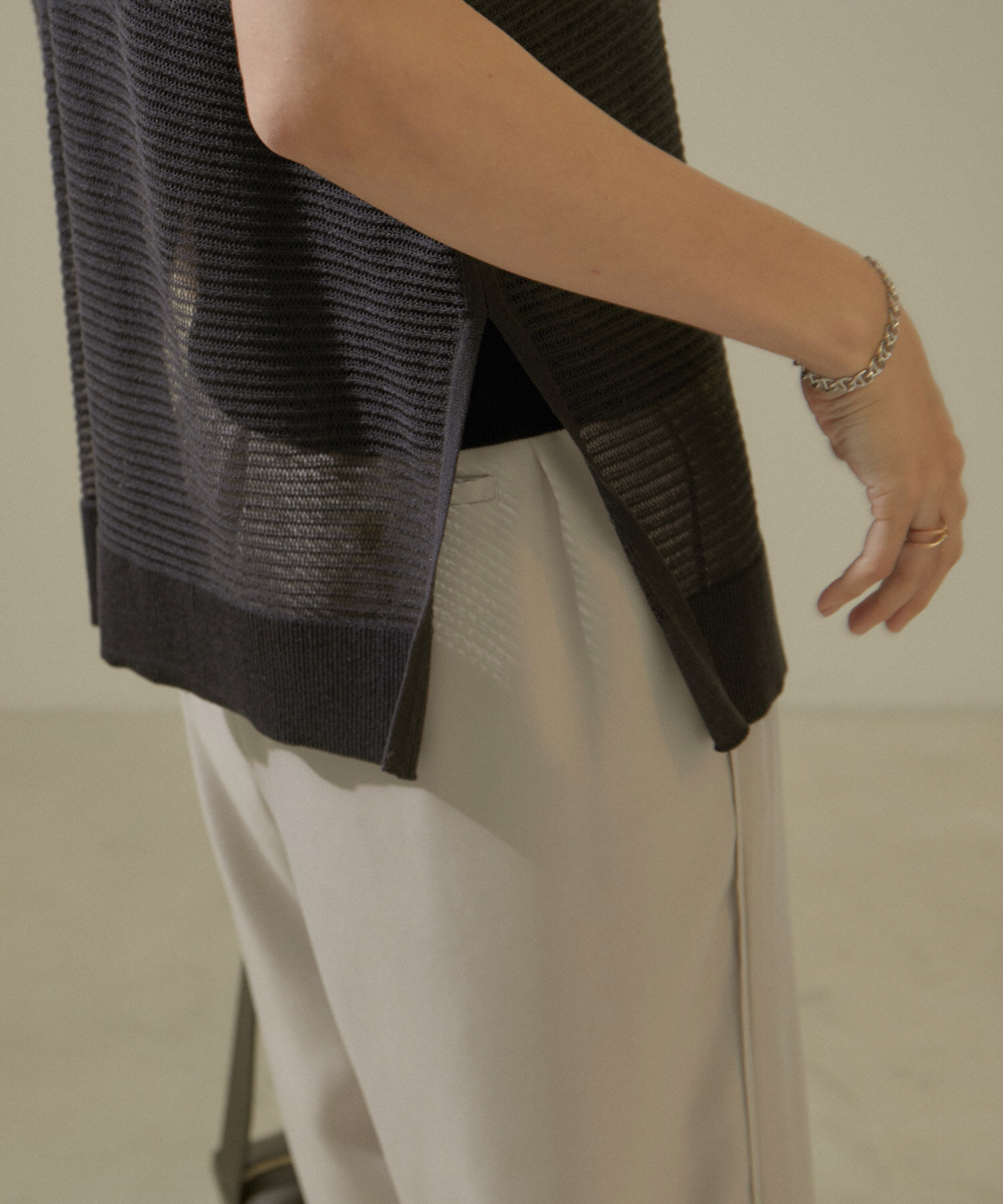 SALON adam et rope'「透かし編み2WAYメッシュプルオーバー【洗える】」|ニット・セーター|