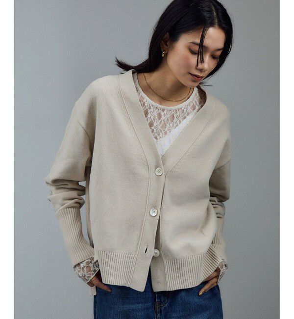 SALON adam et rope'「Vネックカーディガン-CreamyCotton /クリーミーコットン-」|カーディガン|