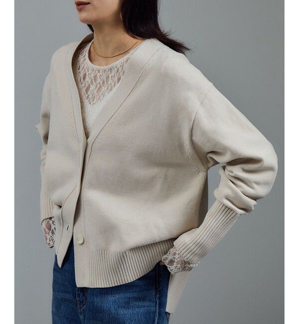 SALON adam et rope'「Vネックカーディガン-CreamyCotton /クリーミーコットン-」|カーディガン|