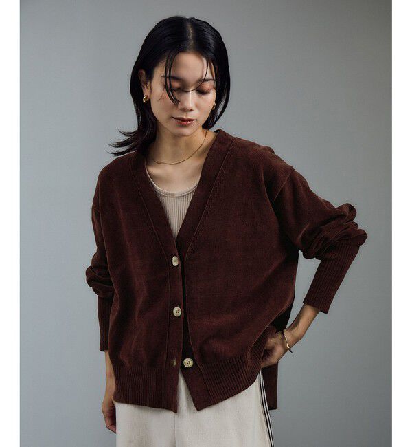 SALON adam et rope'「Vネックカーディガン-CreamyCotton /クリーミーコットン-」|カーディガン|