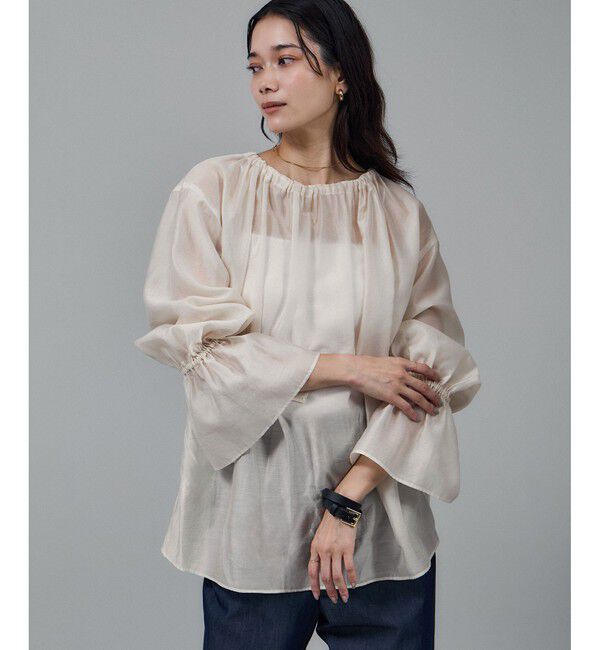 SALON adam et rope'「【WEB限定】2WAYシアーリュクスギャザーブラウス」|シャツ・ブラウス|