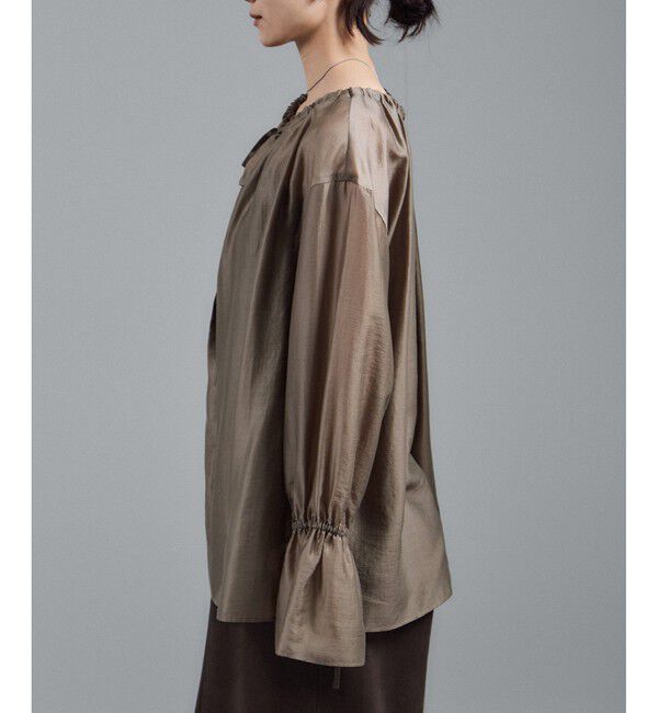 SALON adam et rope'「【WEB限定】2WAYシアーリュクスギャザーブラウス」|シャツ・ブラウス|