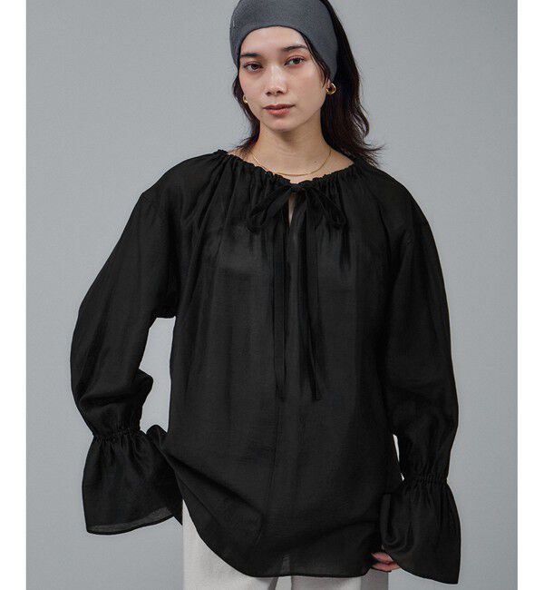 SALON adam et rope'「【WEB限定】2WAYシアーリュクスギャザーブラウス」|シャツ・ブラウス|