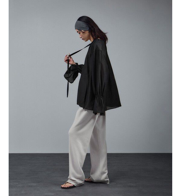 SALON adam et rope'「【WEB限定】2WAYシアーリュクスギャザーブラウス」|シャツ・ブラウス|