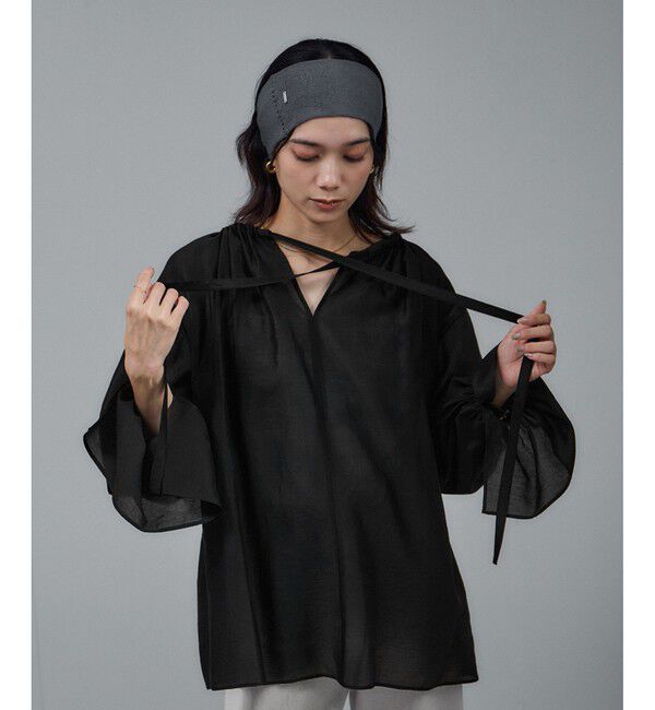 SALON adam et rope'「【WEB限定】2WAYシアーリュクスギャザーブラウス」|シャツ・ブラウス|