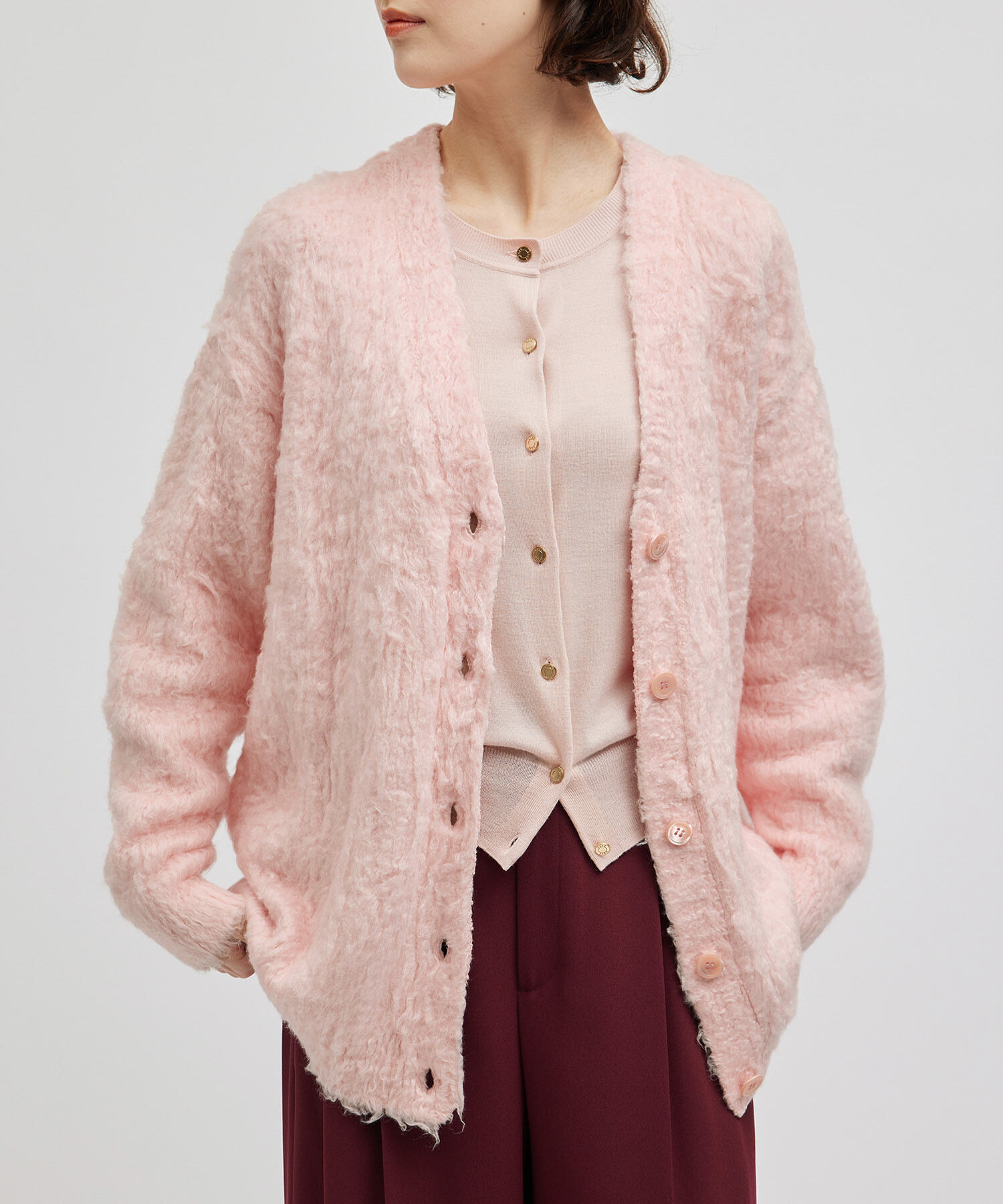 ROPE「シルクシャギーカーディガン/セットアップ対応」|カーディガン|