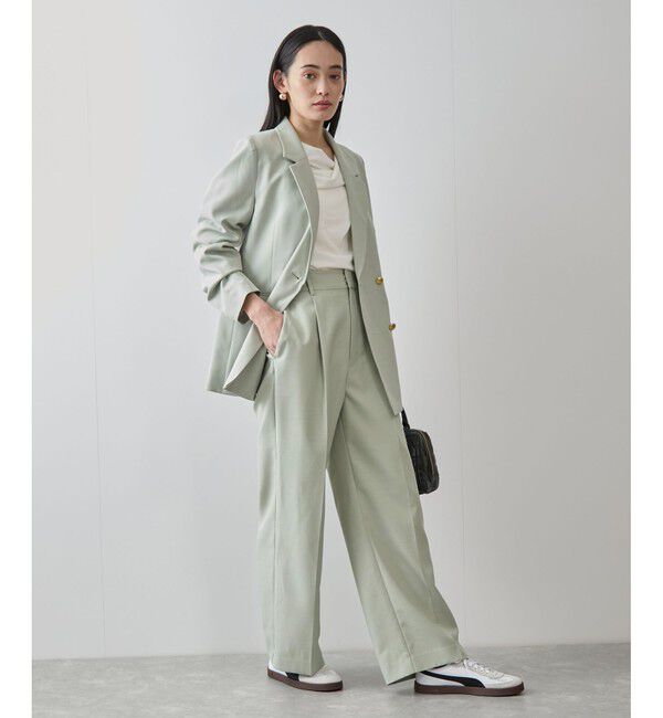 VIS「【美easy】コンフォートストレートワイドパンツ/イージーケア・UVケア・セットアップ対応」|スラックス|