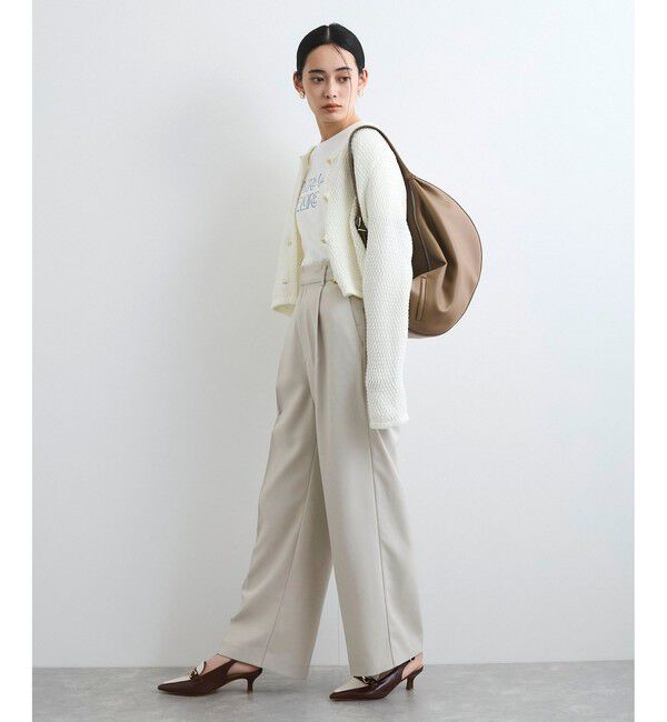 VIS「【美easy】コンフォートストレートワイドパンツ/イージーケア・UVケア・セットアップ対応」|スラックス|