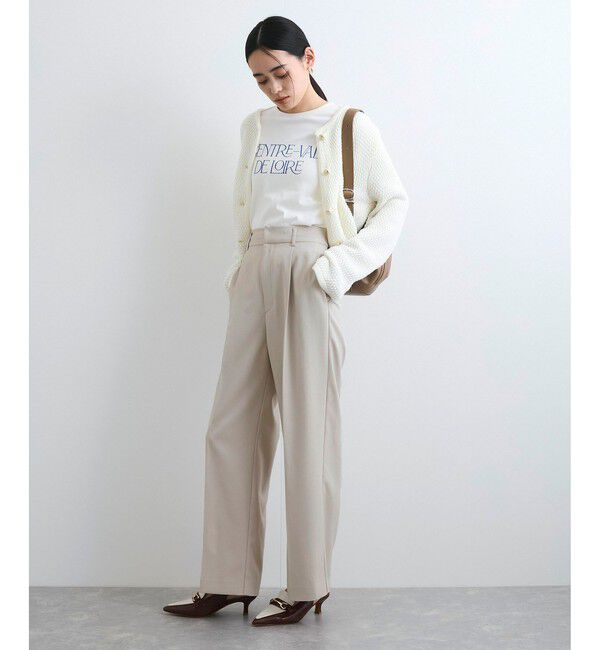 VIS「【美easy】コンフォートストレートワイドパンツ/イージーケア・UVケア・セットアップ対応」|スラックス|