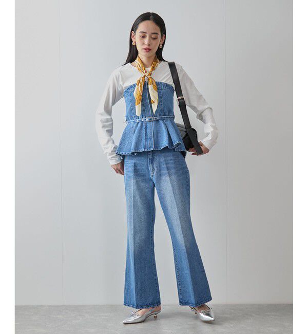VIS「【洗える】デニムフレアベアトップ」|キャミソール|