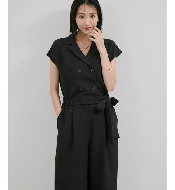 VIS「エアタン加工リラックスロンパース」|オールインワン|