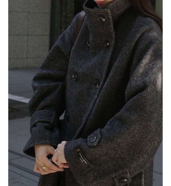 VIS「尾州シャギースタンドカラーロングコート/静電気防止・WEB限定PS・TMサイズ」|その他|