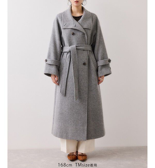 VIS「尾州シャギースタンドカラーロングコート/静電気防止・WEB限定PS・TMサイズ」|その他|