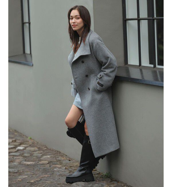 VIS「尾州シャギースタンドカラーロングコート/静電気防止・WEB限定PS・TMサイズ」|その他|