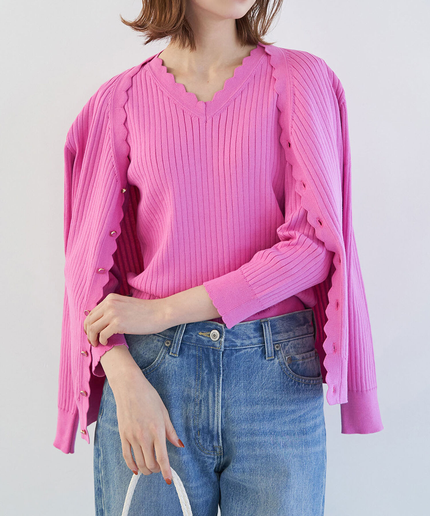 Rope&rsquo;Picnic「オーガニックスイスニットカーディガン」|カーディガン|