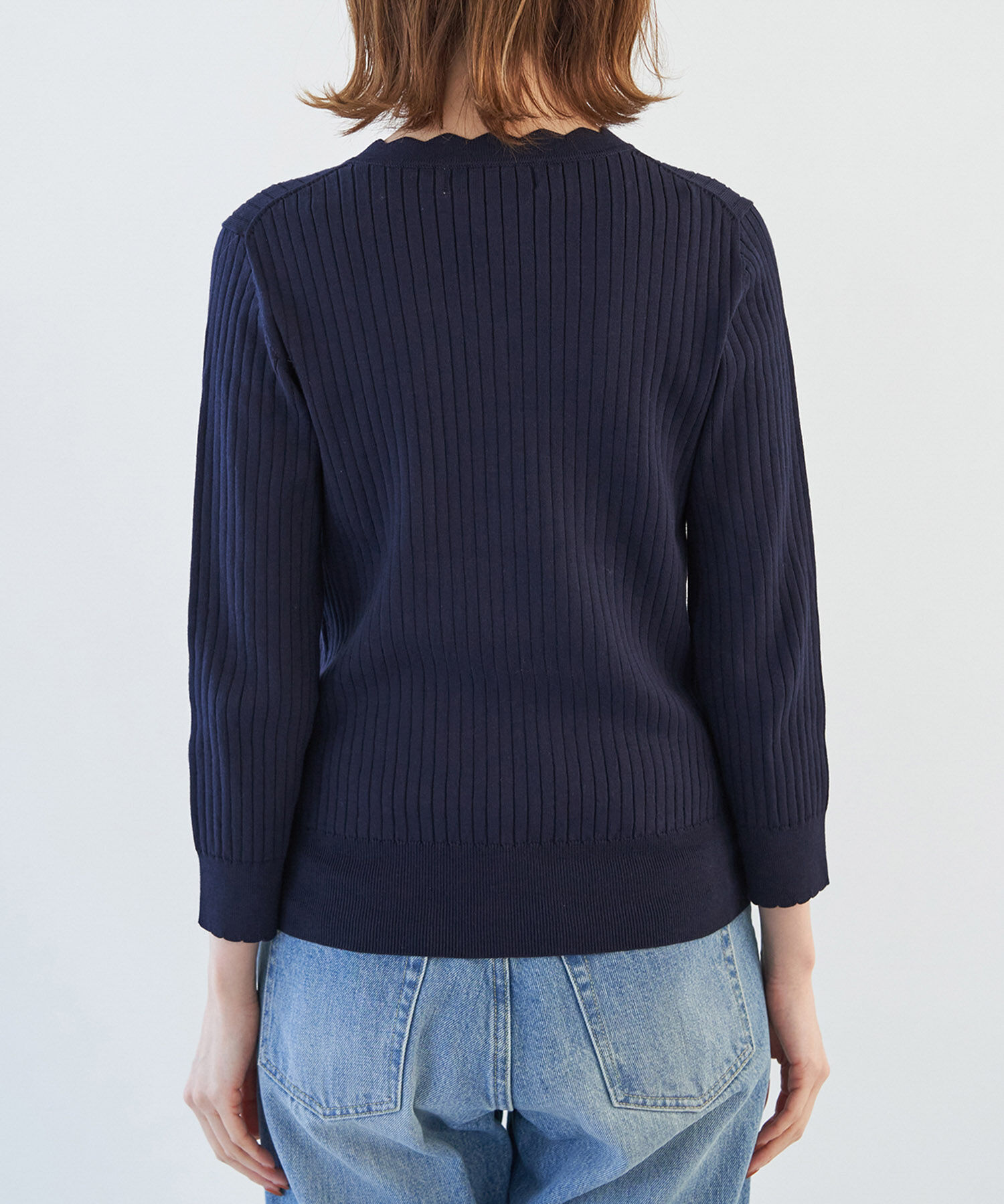 Rope&rsquo;Picnic「オーガニックスイスコットン7分袖ニットプルオーバー」|ニット・セーター|