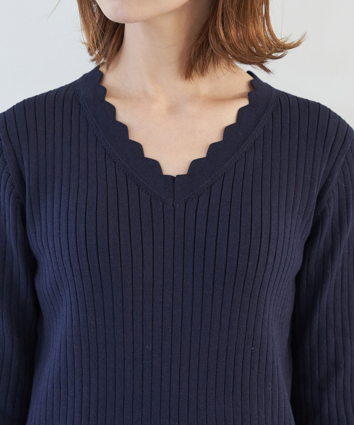 Rope&rsquo;Picnic「オーガニックスイスコットン7分袖ニットプルオーバー」|ニット・セーター|