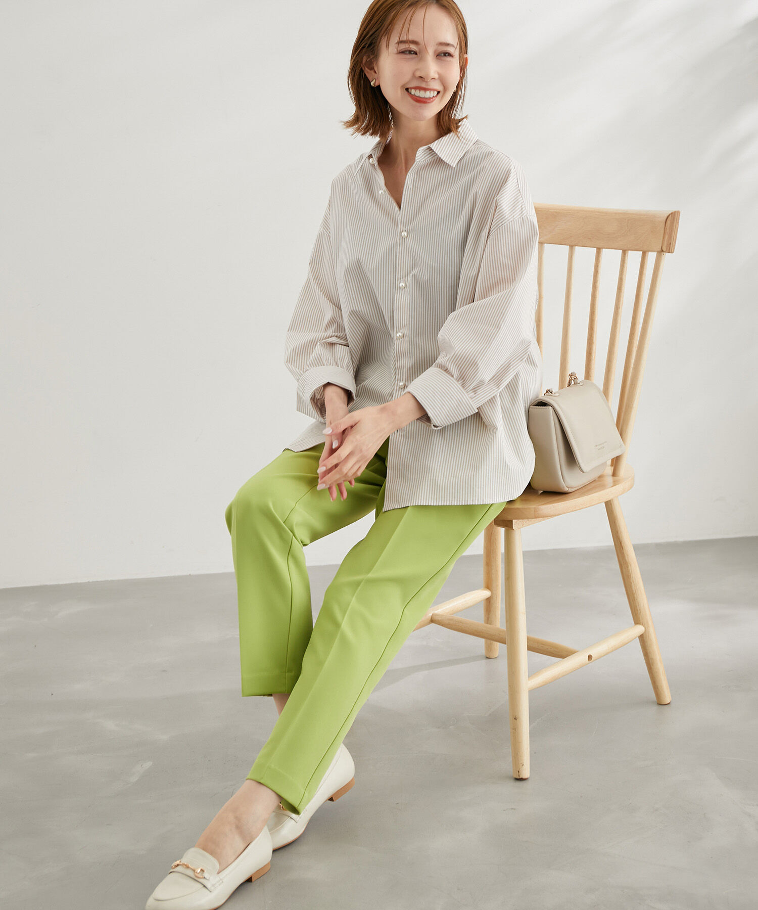 Rope&rsquo;Picnic「ラク美/スティックカラーパンツ」|スラックス|