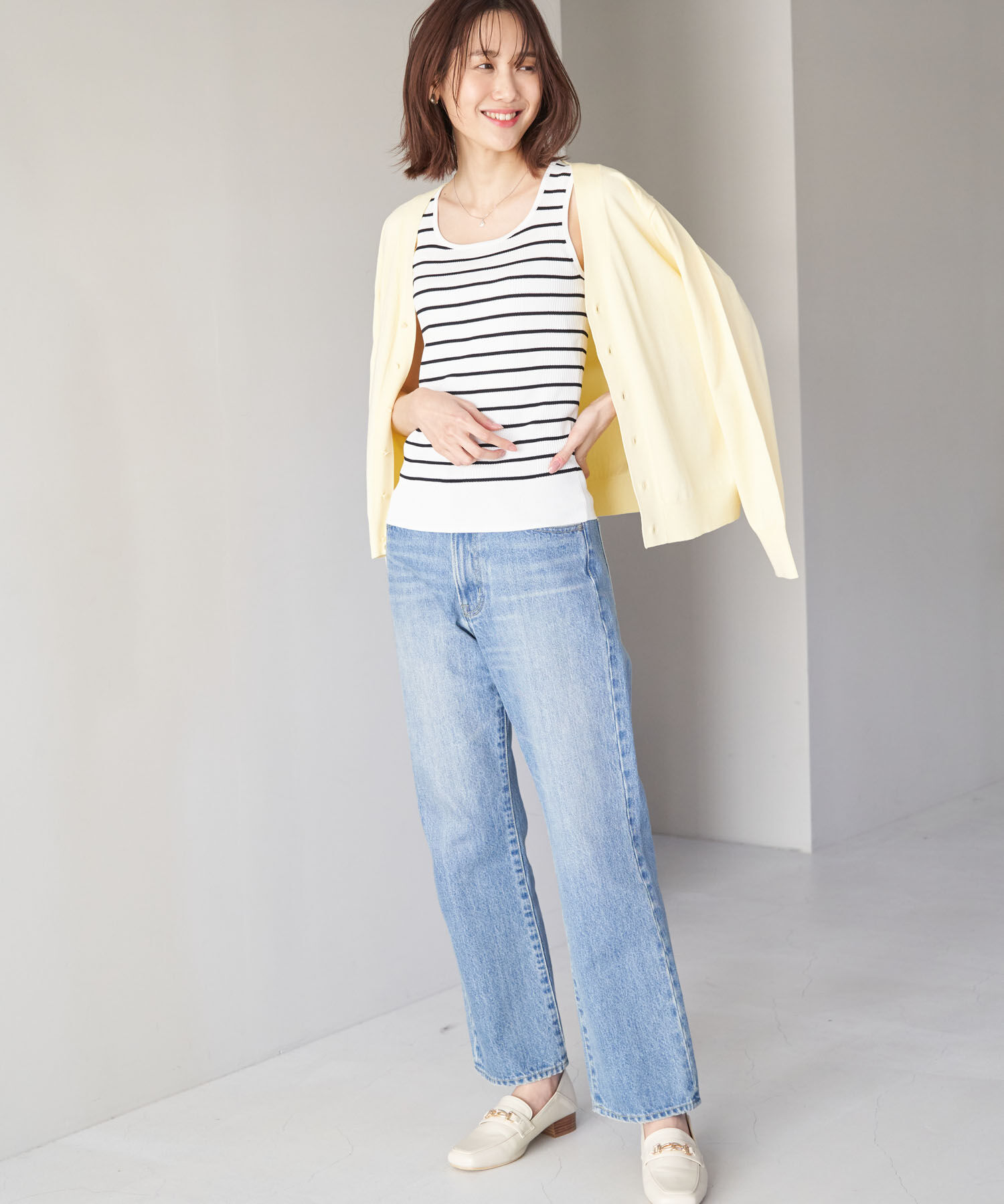 Rope&rsquo;Picnic「UVカット・洗濯機OK/スクエアネックニットタンクトップ」|タンクトップ|