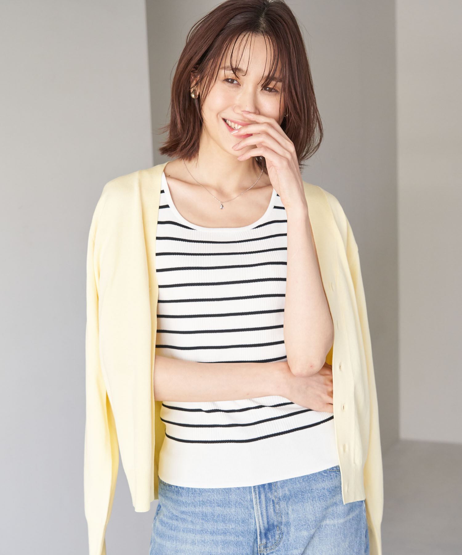 Rope&rsquo;Picnic「UVカット・洗濯機OK/スクエアネックニットタンクトップ」|タンクトップ|