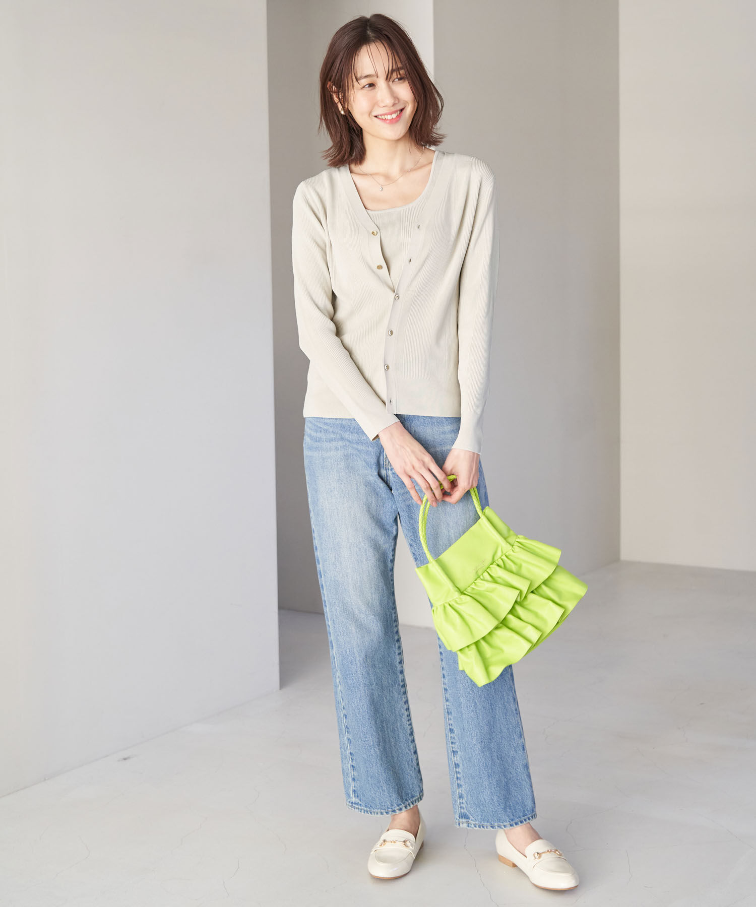 Rope&rsquo;Picnic「UVカット・洗濯機OK/スクエアネックニットタンクトップ」|タンクトップ|