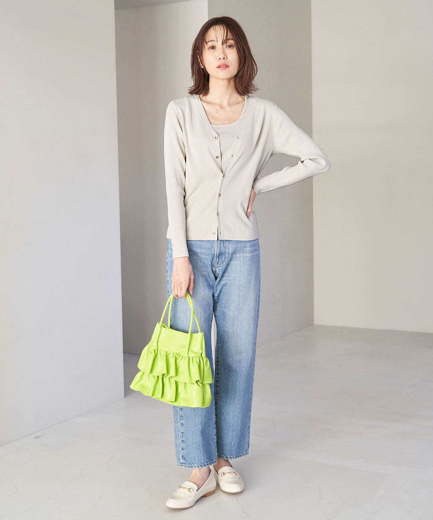 Rope&rsquo;Picnic「UVカット・洗濯機OK/スクエアネックニットタンクトップ」|タンクトップ|