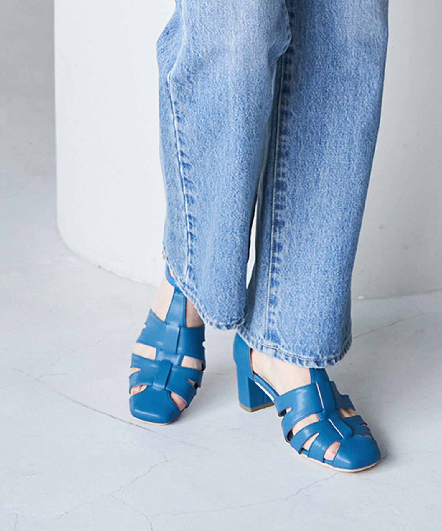 ROPE PICNIC PASSAGE「ヒールアップグルカサンダル」|サンダル|ブルー(44)