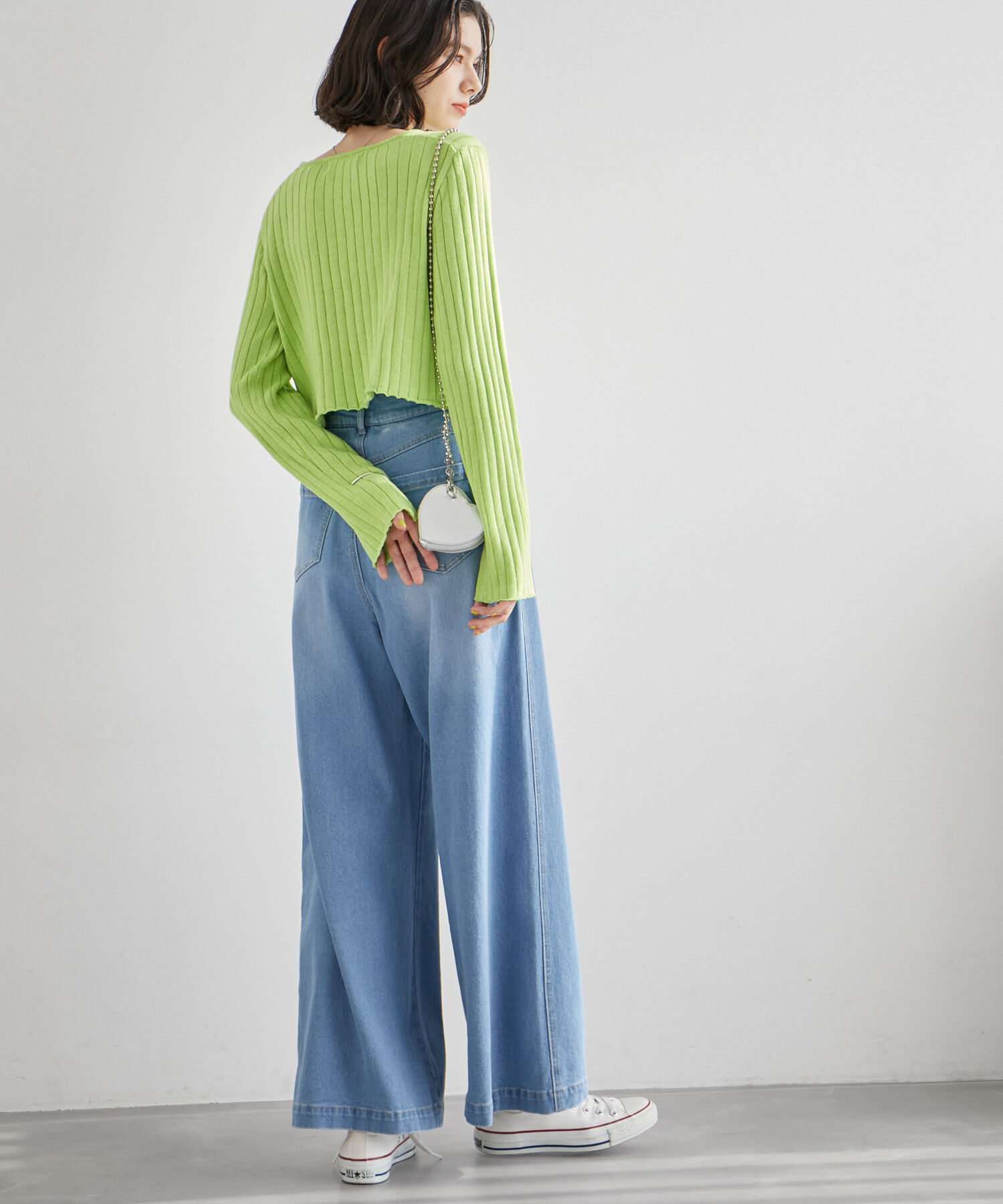 ROPE' PICNIC R「フロントジップショート丈メランジニットプルオーバー」|ニット・セーター|