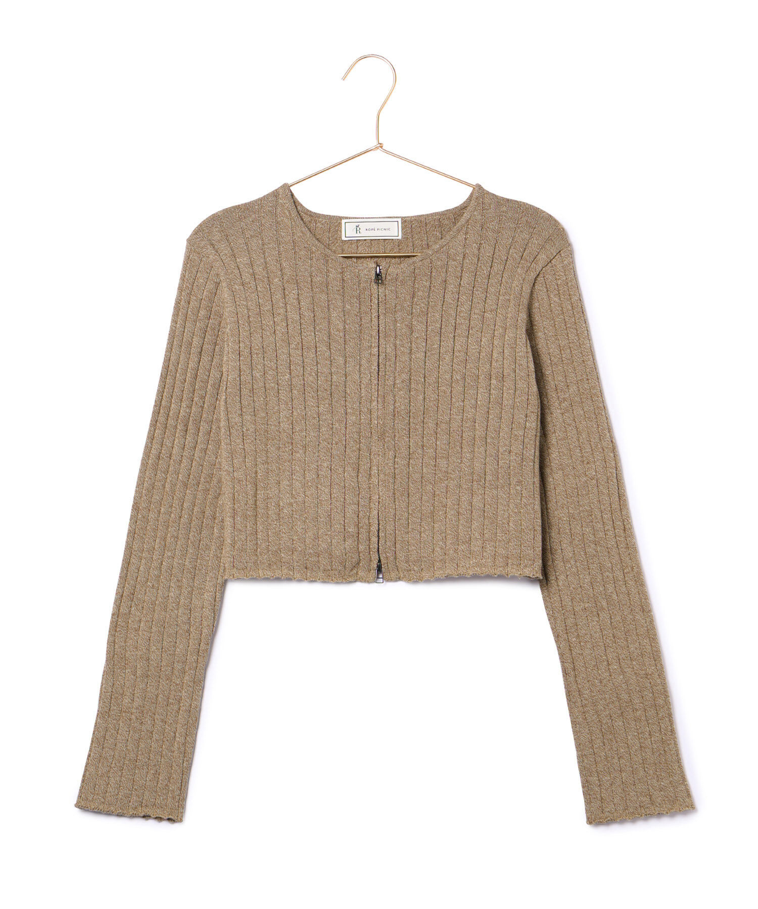 ROPE' PICNIC R「フロントジップショート丈メランジニットプルオーバー」|ニット・セーター|