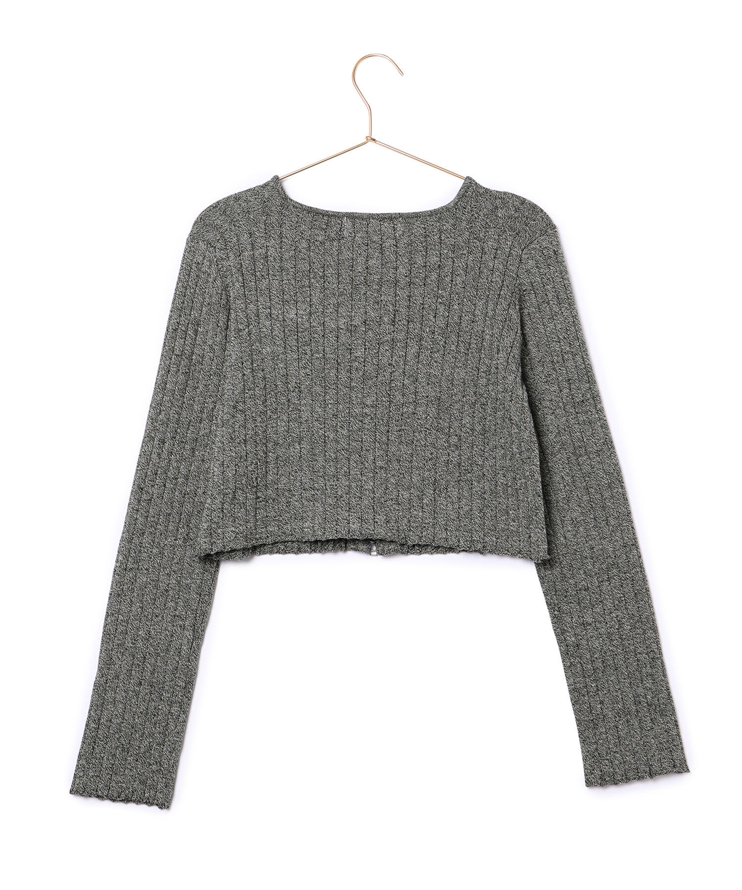 ROPE' PICNIC R「フロントジップショート丈メランジニットプルオーバー」|ニット・セーター|